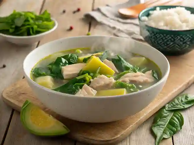 Traditional Filipino meal featuring Chicken Tinola recipe